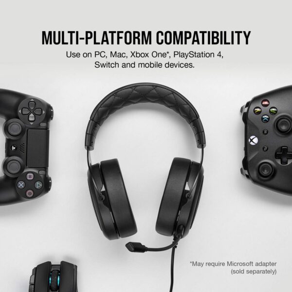 CORSAIR HS55 SURROUND Lightweight Multiplatform Wired Gaming Headset – Dolby 7.1 Surround Sound – iCUE Compatible – PC, Mac, PS5, PS4, Xbox, Nintendo Switch, Mobile – White - Image 21