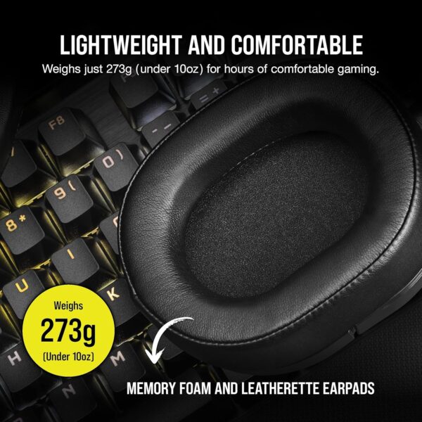 CORSAIR HS55 SURROUND Lightweight Multiplatform Wired Gaming Headset – Dolby 7.1 Surround Sound – iCUE Compatible – PC, Mac, PS5, PS4, Xbox, Nintendo Switch, Mobile – White - Image 44