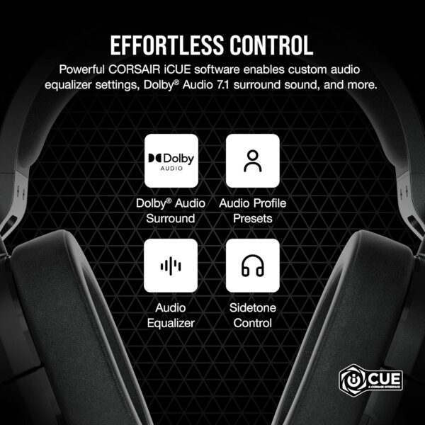 CORSAIR HS55 SURROUND Lightweight Multiplatform Wired Gaming Headset – Dolby 7.1 Surround Sound – iCUE Compatible – PC, Mac, PS5, PS4, Xbox, Nintendo Switch, Mobile – White - Image 46