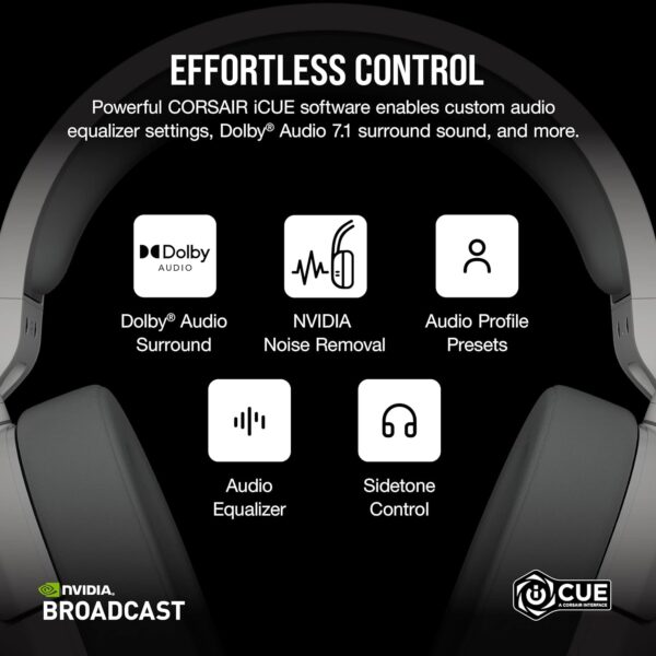 CORSAIR HS55 SURROUND Lightweight Multiplatform Wired Gaming Headset – Dolby 7.1 Surround Sound – iCUE Compatible – PC, Mac, PS5, PS4, Xbox, Nintendo Switch, Mobile – White - Image 53