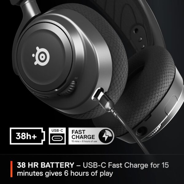 SteelSeries Arctis Nova 7 Wireless Multi-Platform Gaming Headset - Neodymium Magnetic Drivers - Dual Wireless 2.4GHz & Bluetooth - 38Hr USB-C Battery - ClearCast Gen2 AI Mic - PC, PS5, Switch, Mobile - Image 4
