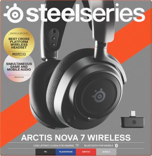 SteelSeries Arctis Nova 7 Wireless Multi-Platform Gaming Headset - Neodymium Magnetic Drivers - Dual Wireless 2.4GHz & Bluetooth - 38Hr USB-C Battery - ClearCast Gen2 AI Mic - PC, PS5, Switch, Mobile - Image 15