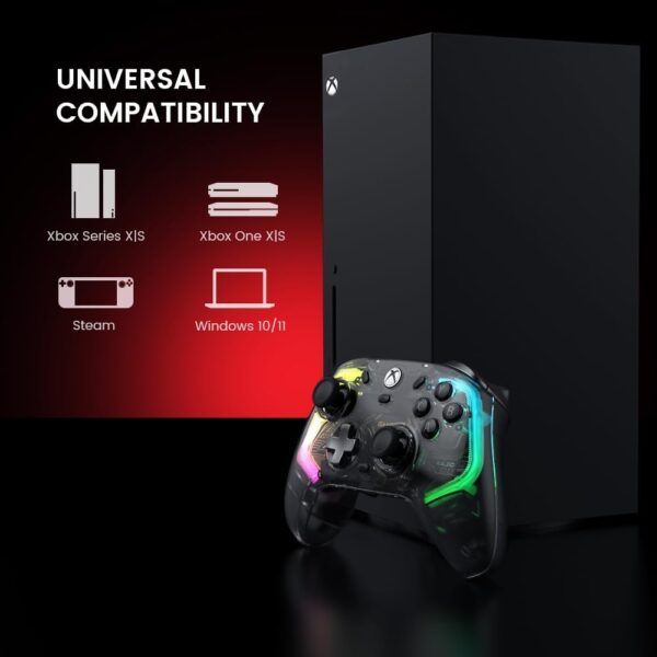 GameSir Kaleid Wired Controller for Xbox Series X|S, Xbox One,Windows 10/11 & Steam, Plug and Play Gaming Gamepad, Transparent Video Game Controller with Hall Effect Joysticks/Hall Trigger - Image 3