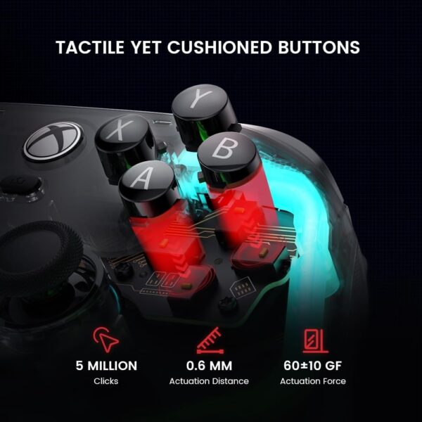GameSir Kaleid Wired Controller for Xbox Series X|S, Xbox One,Windows 10/11 & Steam, Plug and Play Gaming Gamepad, Transparent Video Game Controller with Hall Effect Joysticks/Hall Trigger - Image 5