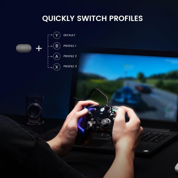 GameSir Kaleid Wired Controller for Xbox Series X|S, Xbox One,Windows 10/11 & Steam, Plug and Play Gaming Gamepad, Transparent Video Game Controller with Hall Effect Joysticks/Hall Trigger - Image 9