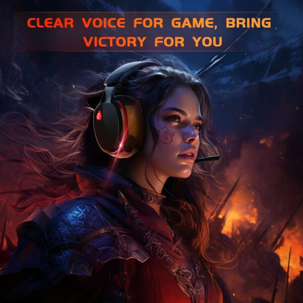 Gvyugke Gaming headset, 2.4GHz Wireless Gaming Headphone for PS4, PS5, PC, Mac, 5.2 Bluetooth Headphone with Detachable Noise Canceling 3D Microphone, 3.5mm Wired Mode for Xbox Series - Image 11