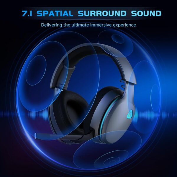 Gvyugke Gaming headset, 2.4GHz Wireless Gaming Headphone for PS4, PS5, PC, Mac, 5.2 Bluetooth Headphone with Detachable Noise Canceling 3D Microphone, 3.5mm Wired Mode for Xbox Series - Image 20