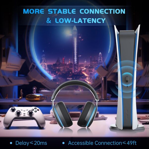 Gvyugke Gaming headset, 2.4GHz Wireless Gaming Headphone for PS4, PS5, PC, Mac, 5.2 Bluetooth Headphone with Detachable Noise Canceling 3D Microphone, 3.5mm Wired Mode for Xbox Series - Image 21