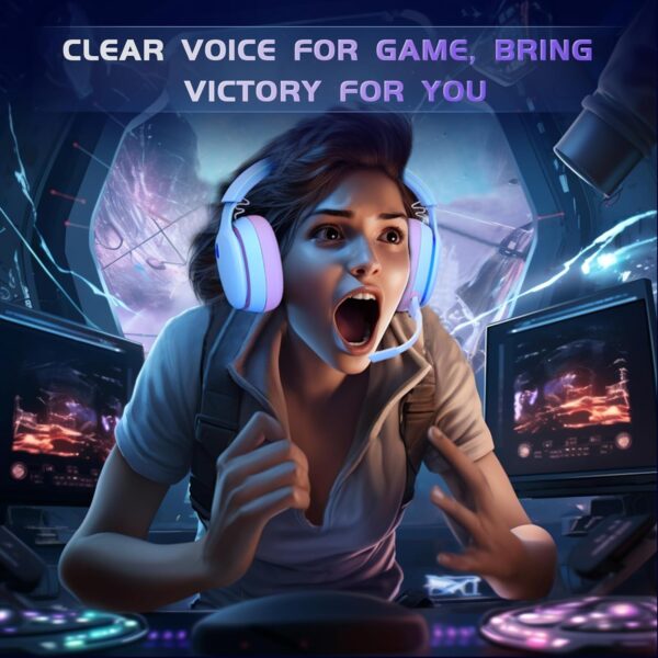 Gvyugke Gaming headset, 2.4GHz Wireless Gaming Headphone for PS4, PS5, PC, Mac, 5.2 Bluetooth Headphone with Detachable Noise Canceling 3D Microphone, 3.5mm Wired Mode for Xbox Series - Image 31