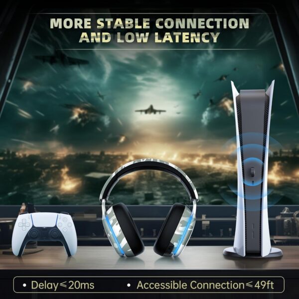 Gvyugke Gaming headset, 2.4GHz Wireless Gaming Headphone for PS4, PS5, PC, Mac, 5.2 Bluetooth Headphone with Detachable Noise Canceling 3D Microphone, 3.5mm Wired Mode for Xbox Series - Image 37