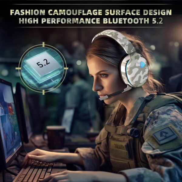 Gvyugke Gaming headset, 2.4GHz Wireless Gaming Headphone for PS4, PS5, PC, Mac, 5.2 Bluetooth Headphone with Detachable Noise Canceling 3D Microphone, 3.5mm Wired Mode for Xbox Series - Image 40