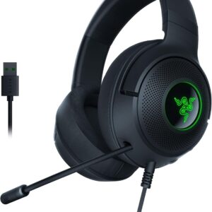 Razer Kraken V3 X USB - Wired USB Gaming Headset (ultra-lightweight at 285g, TriForce 40 mm drivers, HyperClear Cardioid Microphone, 7.1 surround sound, Chroma RGB) Black