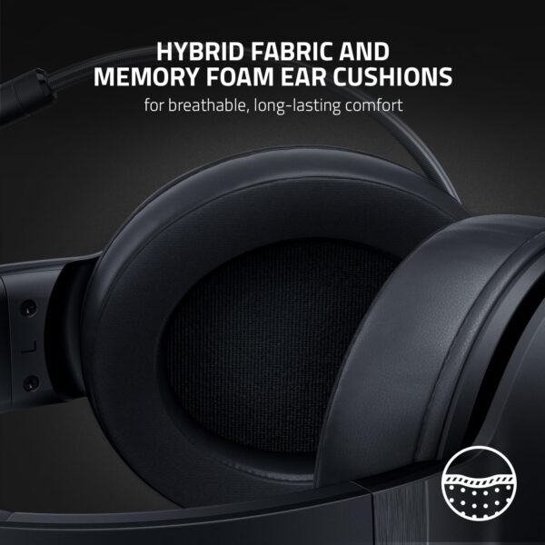 Razer Kraken V3 X USB - Wired USB Gaming Headset (ultra-lightweight at 285g, TriForce 40 mm drivers, HyperClear Cardioid Microphone, 7.1 surround sound, Chroma RGB) Black - Image 6