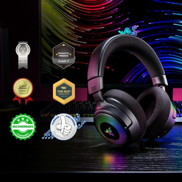 Razer Kraken V3 X USB - Wired USB Gaming Headset (ultra-lightweight at 285g, TriForce 40 mm drivers, HyperClear Cardioid Microphone, 7.1 surround sound, Chroma RGB) Black - Image 22