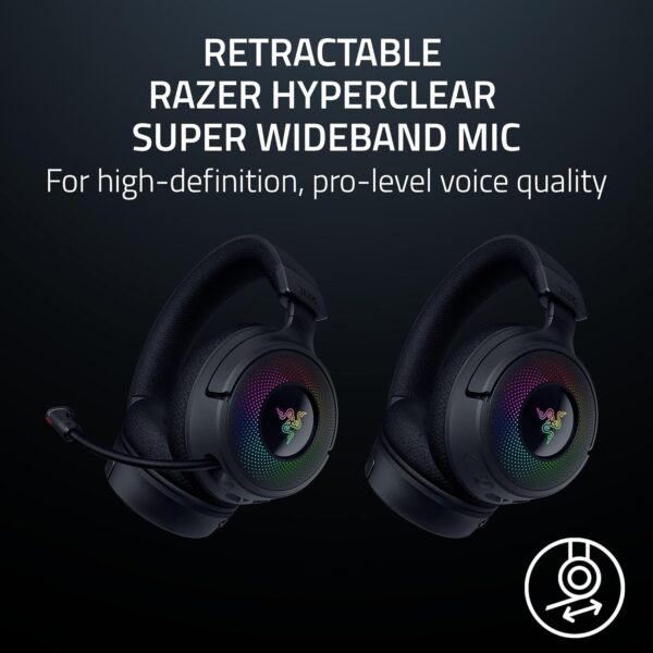 Razer Kraken V3 X USB - Wired USB Gaming Headset (ultra-lightweight at 285g, TriForce 40 mm drivers, HyperClear Cardioid Microphone, 7.1 surround sound, Chroma RGB) Black - Image 24