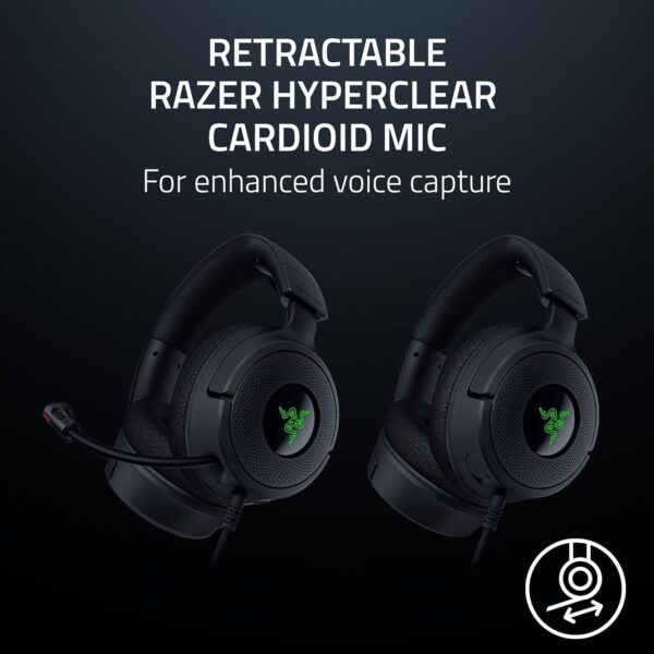 Razer Kraken V3 X USB - Wired USB Gaming Headset (ultra-lightweight at 285g, TriForce 40 mm drivers, HyperClear Cardioid Microphone, 7.1 surround sound, Chroma RGB) Black - Image 34