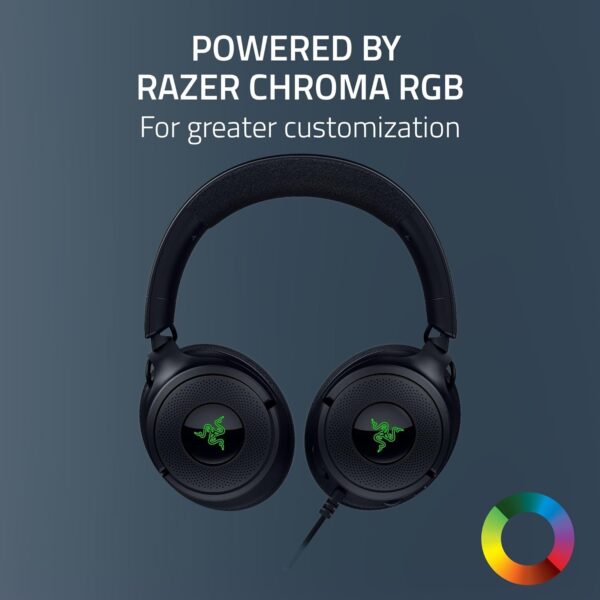 Razer Kraken V3 X USB - Wired USB Gaming Headset (ultra-lightweight at 285g, TriForce 40 mm drivers, HyperClear Cardioid Microphone, 7.1 surround sound, Chroma RGB) Black - Image 38