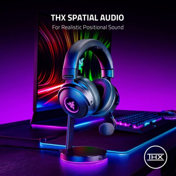 Razer Kraken V3 X USB - Wired USB Gaming Headset (ultra-lightweight at 285g, TriForce 40 mm drivers, HyperClear Cardioid Microphone, 7.1 surround sound, Chroma RGB) Black - Image 48