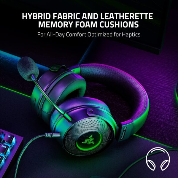 Razer Kraken V3 X USB - Wired USB Gaming Headset (ultra-lightweight at 285g, TriForce 40 mm drivers, HyperClear Cardioid Microphone, 7.1 surround sound, Chroma RGB) Black - Image 154