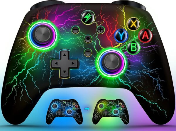 HELLCOOL Switch Controller - Wireless Controller for Switch, Controllers Switch with Cool RGB, Macro/Turbo Function, Precise Motion Control, Compatible with Switch/Lite/OLED Console