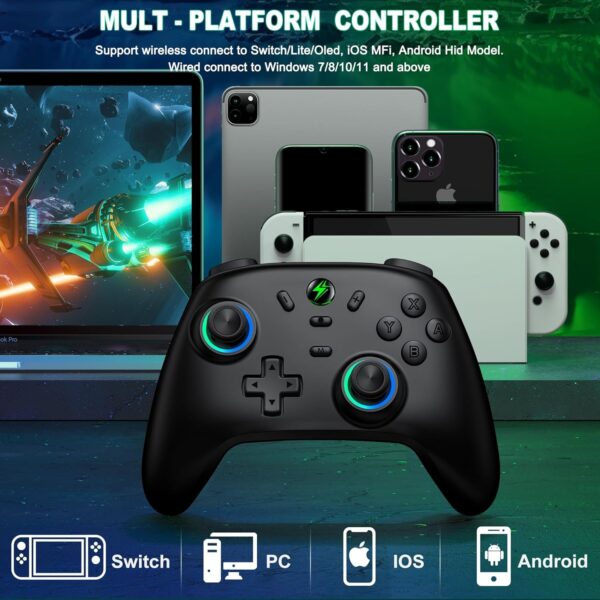 HELLCOOL Switch Controller - Wireless Controller for Switch, Controllers Switch with Cool RGB, Macro/Turbo Function, Precise Motion Control, Compatible with Switch/Lite/OLED Console - Image 10