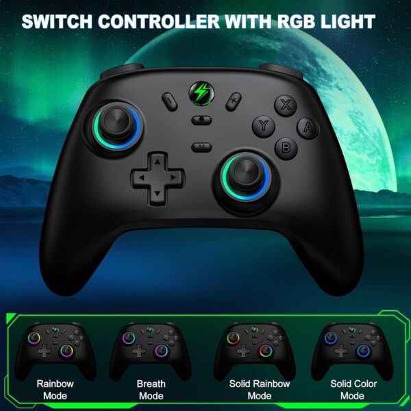 HELLCOOL Switch Controller - Wireless Controller for Switch, Controllers Switch with Cool RGB, Macro/Turbo Function, Precise Motion Control, Compatible with Switch/Lite/OLED Console - Image 11