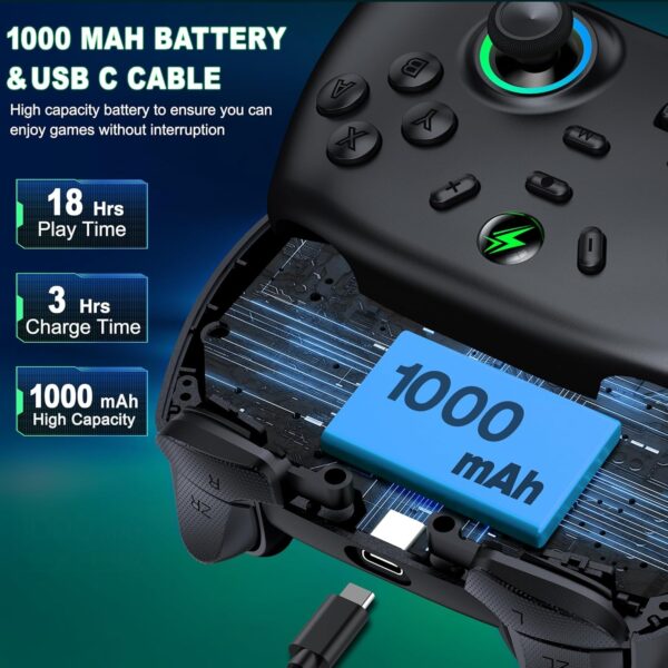 HELLCOOL Switch Controller - Wireless Controller for Switch, Controllers Switch with Cool RGB, Macro/Turbo Function, Precise Motion Control, Compatible with Switch/Lite/OLED Console - Image 12