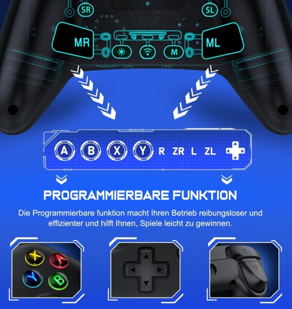 HELLCOOL Switch Controller - Wireless Controller for Switch, Controllers Switch with Cool RGB, Macro/Turbo Function, Precise Motion Control, Compatible with Switch/Lite/OLED Console - Image 17