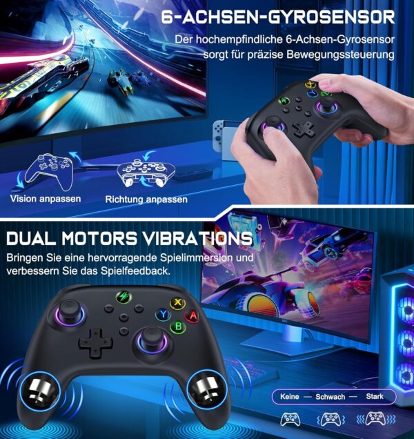 HELLCOOL Switch Controller - Wireless Controller for Switch, Controllers Switch with Cool RGB, Macro/Turbo Function, Precise Motion Control, Compatible with Switch/Lite/OLED Console - Image 20