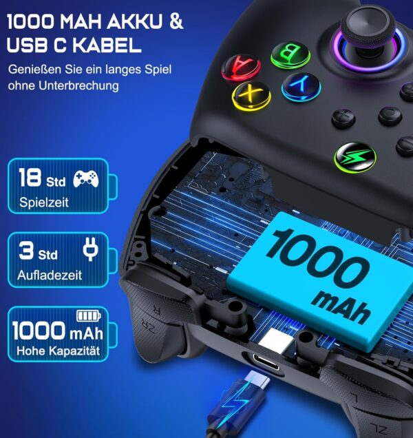 HELLCOOL Switch Controller - Wireless Controller for Switch, Controllers Switch with Cool RGB, Macro/Turbo Function, Precise Motion Control, Compatible with Switch/Lite/OLED Console - Image 21