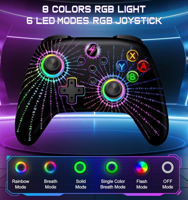 HELLCOOL Switch Controller - Wireless Controller for Switch, Controllers Switch with Cool RGB, Macro/Turbo Function, Precise Motion Control, Compatible with Switch/Lite/OLED Console - Image 27