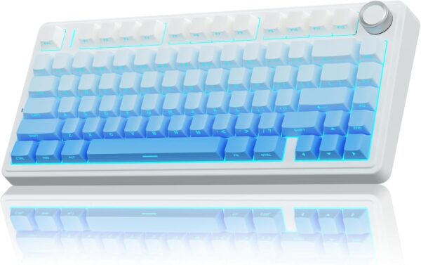 AULA F75 75% Wireless Mechanical Keyboard,Gasket Hot Swappable Custom Keyboard,Pre-lubed Greywood Switches RGB Backlit Gaming Keyboard,2.4GHz/Type-C/BT5.0 Keyboard (Cool Black) - Image 8