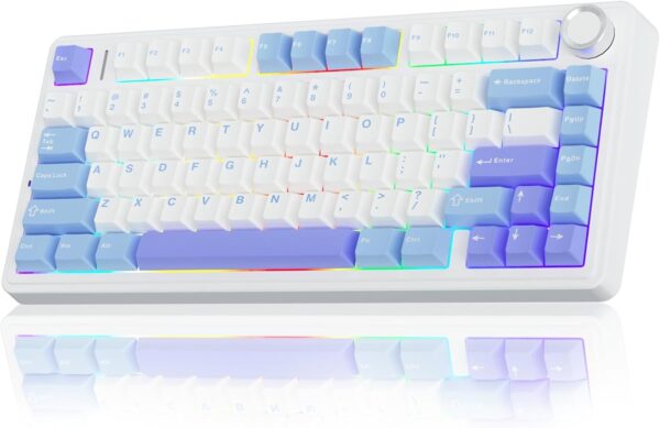 AULA F75 75% Wireless Mechanical Keyboard,Gasket Hot Swappable Custom Keyboard,Pre-lubed Greywood Switches RGB Backlit Gaming Keyboard,2.4GHz/Type-C/BT5.0 Keyboard (Cool Black) - Image 41