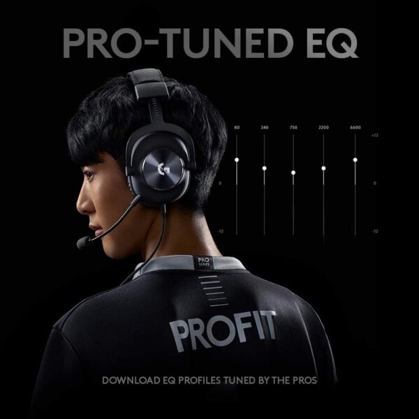Logitech G PRO X Gaming-Headset, Corded, Over-Ear Headphones with Blue VO!CE Mic, DTS Headphone:X 7.1, 50mm PRO-G Drivers, 7.1 Surround Sound for esports Gaming, PC/PS/Xbox/Nintendo Switch - Black - Image 9