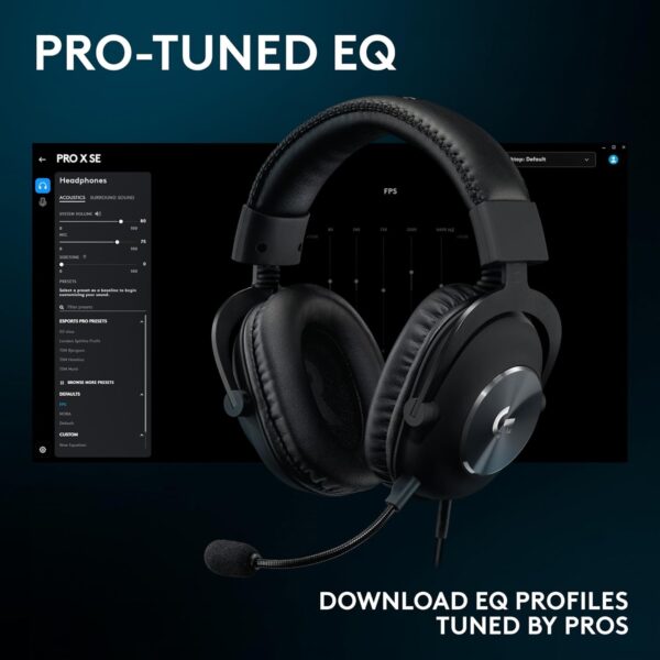 Logitech G PRO X Gaming-Headset, Corded, Over-Ear Headphones with Blue VO!CE Mic, DTS Headphone:X 7.1, 50mm PRO-G Drivers, 7.1 Surround Sound for esports Gaming, PC/PS/Xbox/Nintendo Switch - Black - Image 16