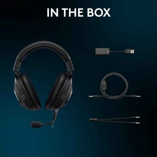 Logitech G PRO X Gaming-Headset, Corded, Over-Ear Headphones with Blue VO!CE Mic, DTS Headphone:X 7.1, 50mm PRO-G Drivers, 7.1 Surround Sound for esports Gaming, PC/PS/Xbox/Nintendo Switch - Black - Image 18