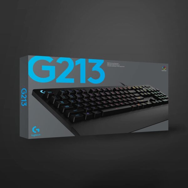 Logitech G G213 Prodigy Gaming Keyboard, LIGHTSYNC RGB Backlit Keys, Spill-Resistant, Customizable Keys, Dedicated Multi-Media Keys, QWERTY UK Layout - Black - Image 7