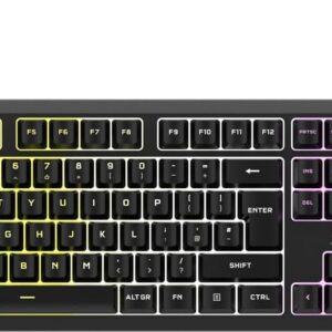 Corsair K55 CORE RGB Membrane Wired Gaming Keyboard – Quiet, Responsive Switches – Spill Resistance – Ten-Zone RGB – Media Keys – iCUE Compatible – QWERTY UK – PC, Mac – Black