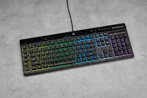 Corsair K55 CORE RGB Membrane Wired Gaming Keyboard – Quiet, Responsive Switches – Spill Resistance – Ten-Zone RGB – Media Keys – iCUE Compatible – QWERTY UK – PC, Mac – Black - Image 20
