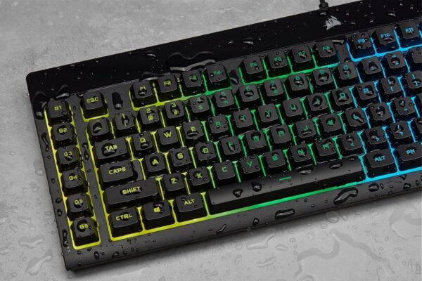 Corsair K55 CORE RGB Membrane Wired Gaming Keyboard – Quiet, Responsive Switches – Spill Resistance – Ten-Zone RGB – Media Keys – iCUE Compatible – QWERTY UK – PC, Mac – Black - Image 21