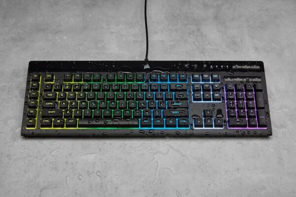 Corsair K55 CORE RGB Membrane Wired Gaming Keyboard – Quiet, Responsive Switches – Spill Resistance – Ten-Zone RGB – Media Keys – iCUE Compatible – QWERTY UK – PC, Mac – Black - Image 22