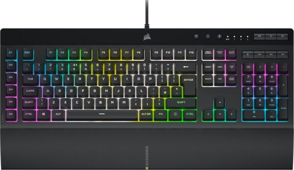 Corsair K55 CORE RGB Membrane Wired Gaming Keyboard – Quiet, Responsive Switches – Spill Resistance – Ten-Zone RGB – Media Keys – iCUE Compatible – QWERTY UK – PC, Mac – Black - Image 26