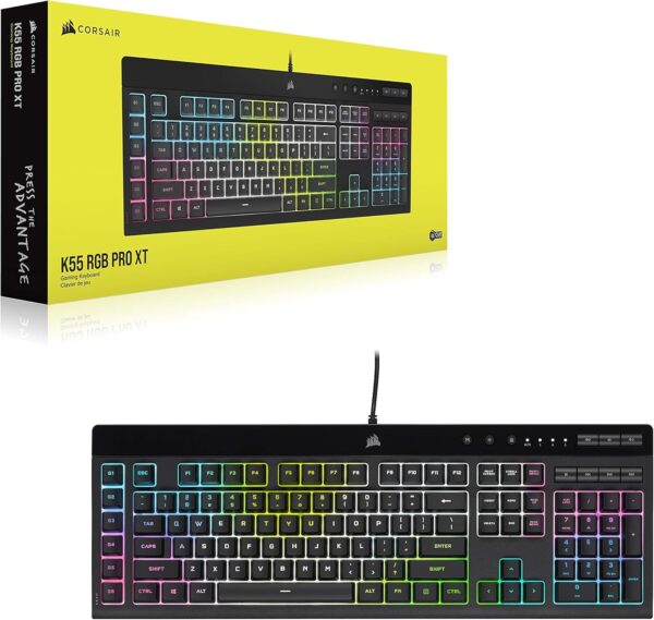 Corsair K55 CORE RGB Membrane Wired Gaming Keyboard – Quiet, Responsive Switches – Spill Resistance – Ten-Zone RGB – Media Keys – iCUE Compatible – QWERTY UK – PC, Mac – Black - Image 33