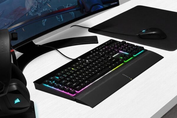 Corsair K55 CORE RGB Membrane Wired Gaming Keyboard – Quiet, Responsive Switches – Spill Resistance – Ten-Zone RGB – Media Keys – iCUE Compatible – QWERTY UK – PC, Mac – Black - Image 36