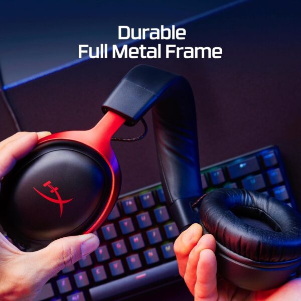 HyperX Cloud III – Wired Gaming Headset, PC, PS5, Xbox Series X|S, Angled 53mm Drivers, DTS, Memory Foam, Durable Frame, Ultra-Clear 10mm Mic, USB-C, USB-A, 3.5mm - Image 6
