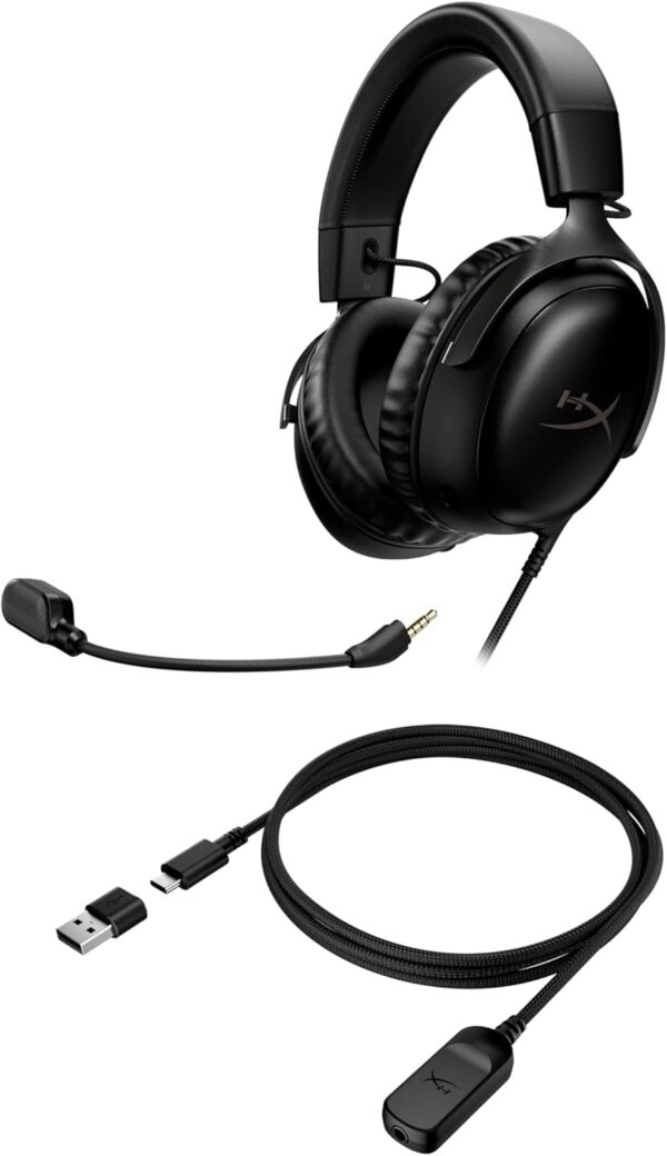 HyperX Cloud III – Wired Gaming Headset, PC, PS5, Xbox Series X|S, Angled 53mm Drivers, DTS, Memory Foam, Durable Frame, Ultra-Clear 10mm Mic, USB-C, USB-A, 3.5mm - Image 10