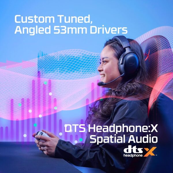 HyperX Cloud III – Wired Gaming Headset, PC, PS5, Xbox Series X|S, Angled 53mm Drivers, DTS, Memory Foam, Durable Frame, Ultra-Clear 10mm Mic, USB-C, USB-A, 3.5mm - Image 29