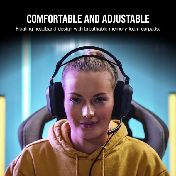 CORSAIR HS80 RGB Over ear WIRELESS Multiplatform Gaming Headset – Dolby Atmos – Omni-Directional Microphone – iCUE Compatible – PC, Mac, PS5, PS4 – White - Image 28