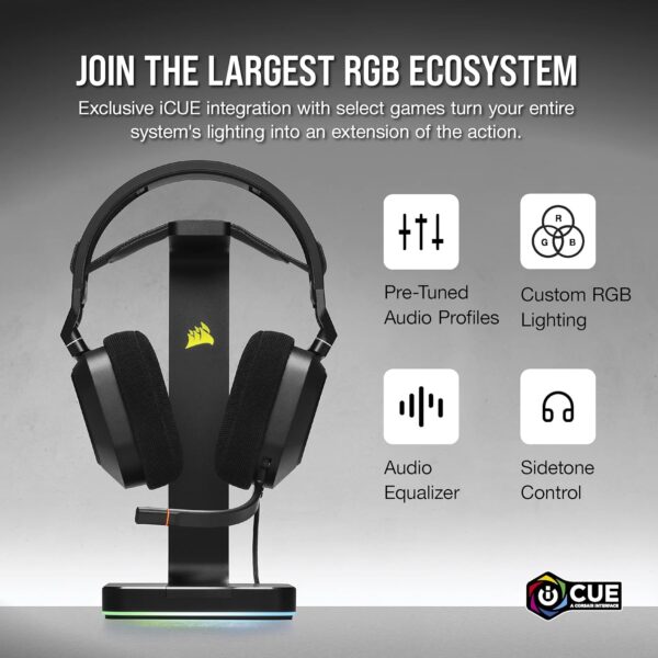 CORSAIR HS80 RGB Over ear WIRELESS Multiplatform Gaming Headset – Dolby Atmos – Omni-Directional Microphone – iCUE Compatible – PC, Mac, PS5, PS4 – White - Image 30