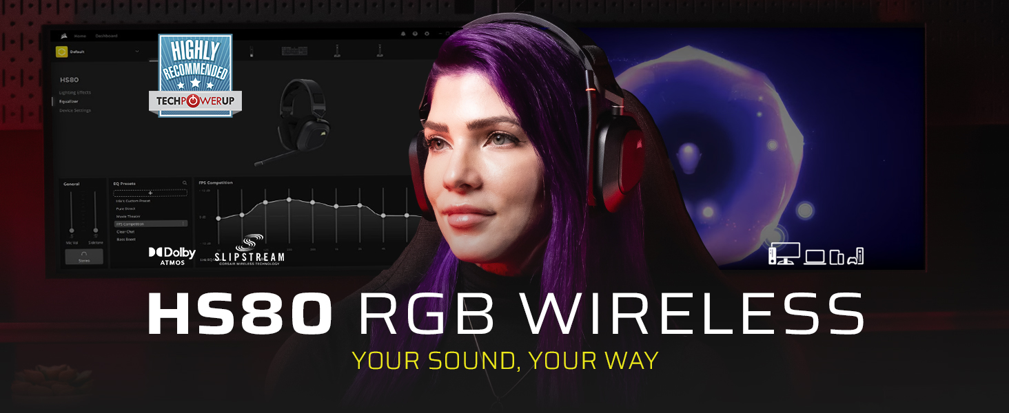 HS80 RGB Wireless; HS80; Gaming Headset; Corsair HS80; Corsair HS80 RGB Wireless